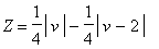 Z = 1/4*abs(v)-1/4*abs(v-2)